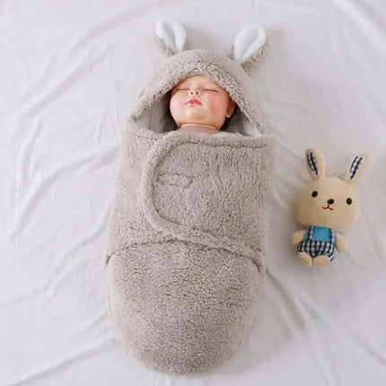 Super Soft Baby Sleeping Bag Fluffy Fleece Swaddle non-fluorescent certified baby cotton material showcasing absolute skin safety.