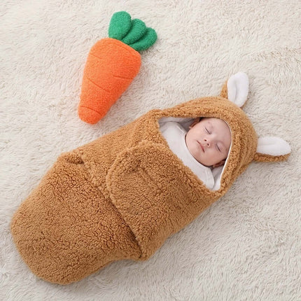 Super Soft Baby Sleeping Bag Fluffy Fleece Swaddle cozy wearable blanket fold structure preventing mid-night startle reflexes.