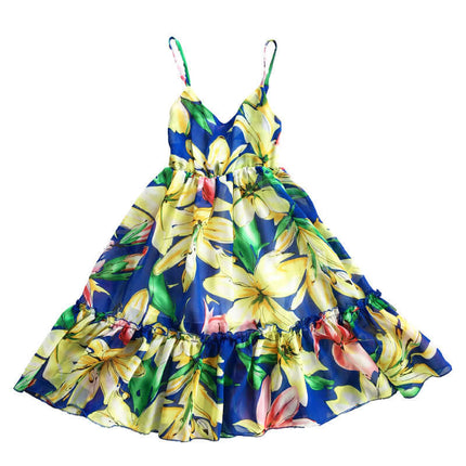 Sweet Sling Chiffon Girls Beach Dress bohemian style.