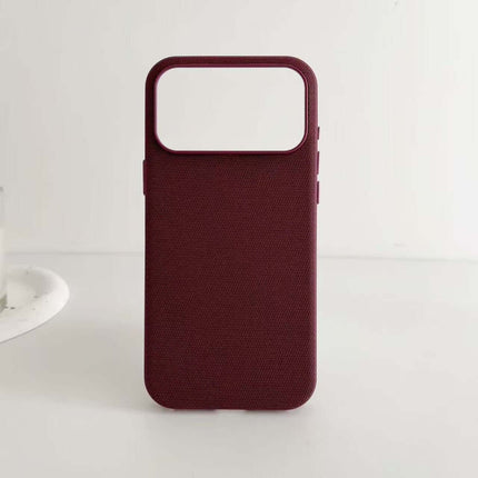 Tech Fabric Magnetic MagSafe Case Compatible iPhone in burgundy color, showcasing textured finish and slim design.