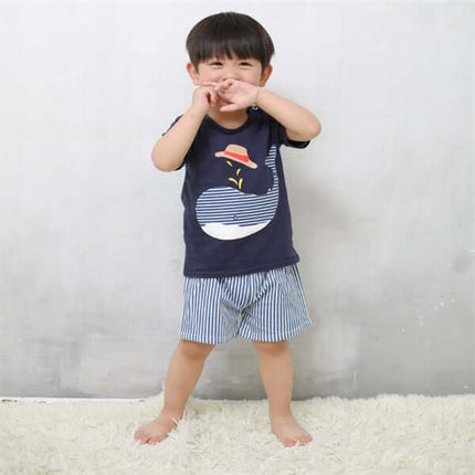 Toddler Cartoon Cotton T-Shirt and Shorts Summer Set high durability non-toxic textile print close-up macro review