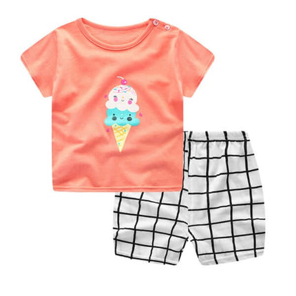Toddler Cartoon Cotton T-Shirt and Shorts Summer Set thin breathable camouflage clothing outfit perfect for hot weather