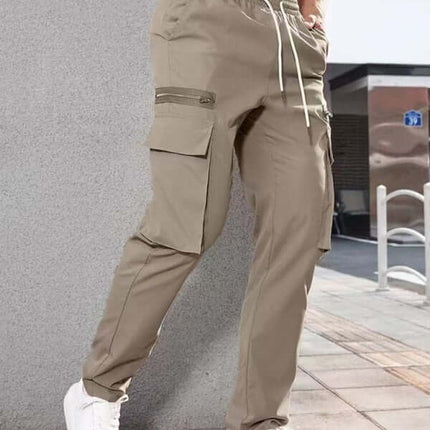 Zipper Detail Sports Overalls for Men lightweight fabric look