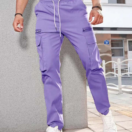 Zipper Detail Sports Overalls for Men side angle view