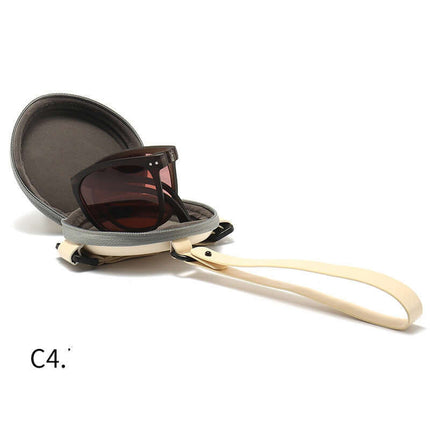 Trendy Foldable Sunglasses gray lens outdoor.