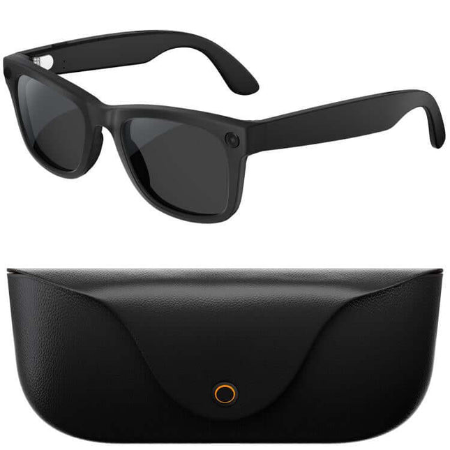 TurboView Ultra HD 8MP AI Smart Video Glasses slim 2000mah portable charging case layout