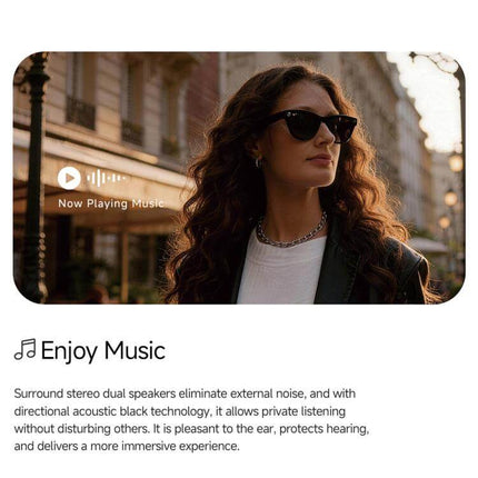 TurboView Ultra HD 8MP AI Smart Video Glasses durable metal hinges flexible frame arms view