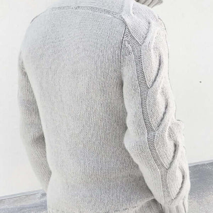 turtleneck cable zipper knitted cardigan jacket for men wear cable texture