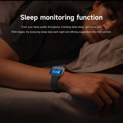 U17 Ultra Thin Curved Screen AMOLED Sports Smart Watch displaying sleep monitoring function on user's wrist.