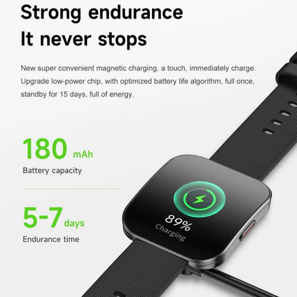 U17 Ultra Thin Curved Screen AMOLED Sports Smart Watch features strong endurance with 180 mAh battery and 5-7 days of usage.
