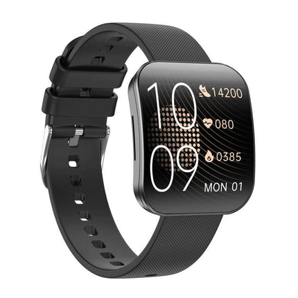 U17 Ultra Thin Curved Screen AMOLED Sports Smart Watch displaying fitness stats and date on a black strap.