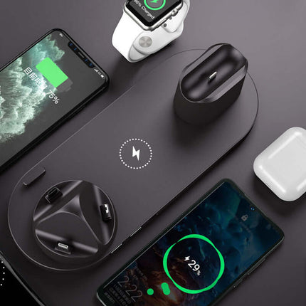 Universal 6 in 1 Wireless Fast Charger Dock for iPhone for phone watch and earbuds