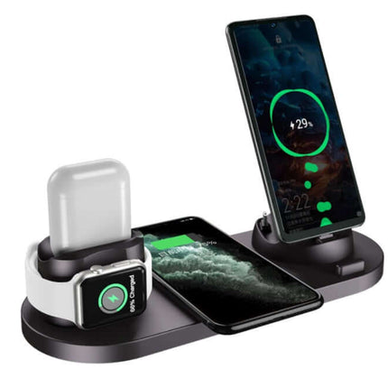 Universal 6 in 1 Wireless Fast Charger Dock for iPhone clutter-free charging solution