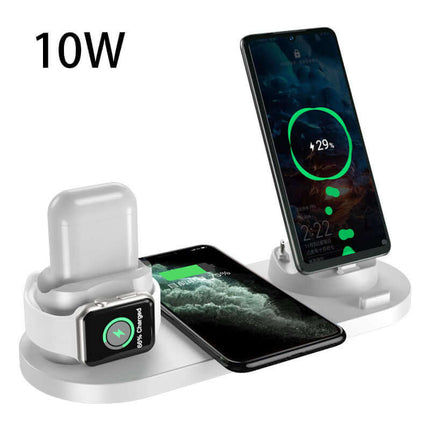 Universal 6 in 1 Wireless Fast Charger Dock for iPhone nightstand charging organizer