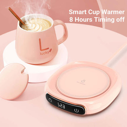 USB Electric Coffee Mug Warmer Heating Coaster front view on desk
