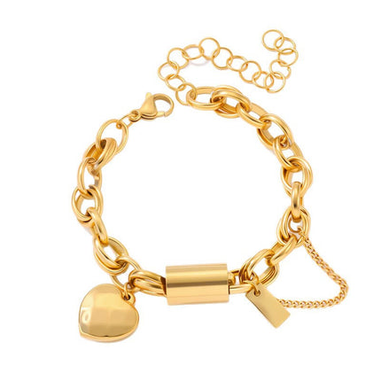 Versatile Titanium Stainless Steel Heart Jewelry electroplated finish.