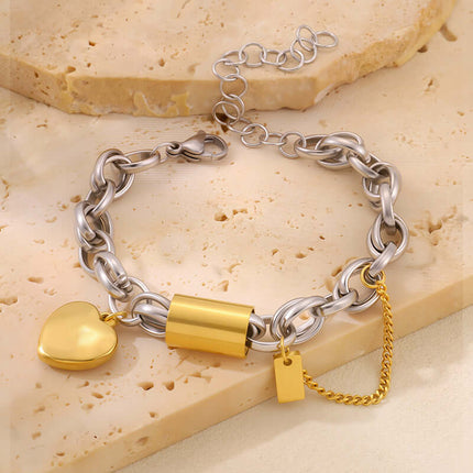 Versatile Titanium Stainless Steel Heart Jewelry heart-shaped trendy elements.