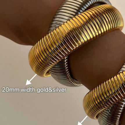 Vintage Titanium Steel Double Stretch Gypsy Bracelet Women lifestyle photo