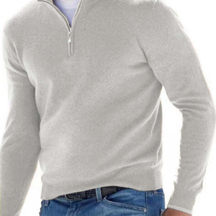 V Neck Fleece Zip Polo Casual Top for Men layered outfit