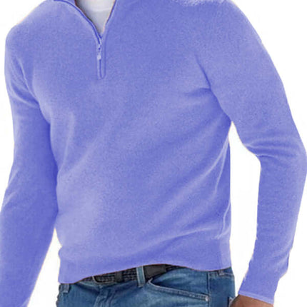 V Neck Fleece Zip Polo Casual Top for Men fleece interior