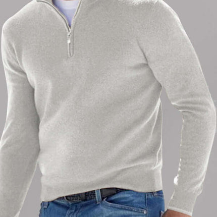 V Neck Fleece Zip Polo Casual Top for Men autumn outfit