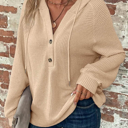 Waffle Hooded Sweater Sweatshirt for Women size 3XL 120cm bust.