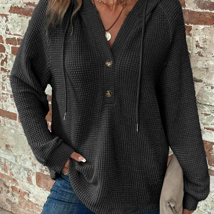 Waffle Hooded Sweater Sweatshirt for Women size 5XL 128cm bust.