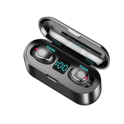 Waterproof Bluetooth Sports Headphones wireless earbuds black.