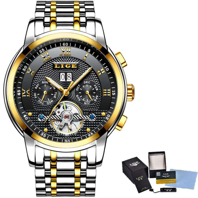 Waterproof Mechanical Leisure Timepiece – Watch for Men, waterproof mechanical watch, men's leisure wristwatch, automatic men's timepiece, durable stainless steel watch, casual mechanical watch, luxury waterproof watch for men, precision analog wristwatch