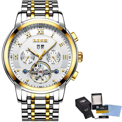 Waterproof Mechanical Business Luxury Watch gold color edition