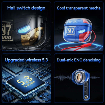 wekome ws-07 armor enc wireless bluetooth earphones cool light