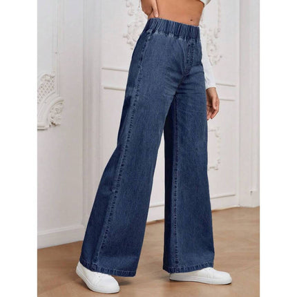 Wide Leg Jeans Straight Fashion Women's Street Style light blue denim for casual summer vibes.