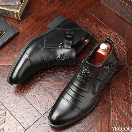 Winter Elegant British Leather Non-Slip Mens Boots ankle boot
