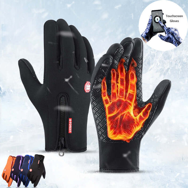 Winter Touchscreen Motorcycle Riding Gloves front view