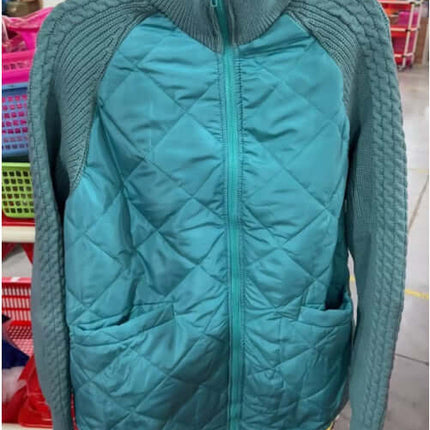 Winter Stand Collar Cotton Jacket regular sleeve length.