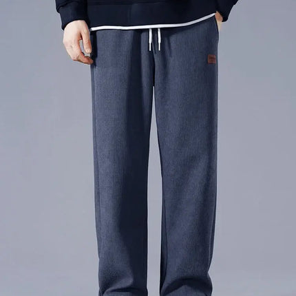 winter thick warm corduroy sweatpants for men straight leg thermal pants