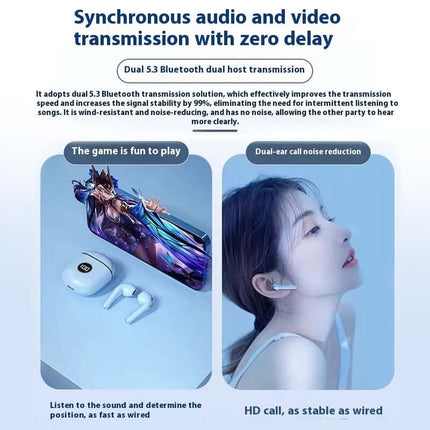 Wireless Bluetooth Headset Sports ENC Noise-canceling X88 white color.