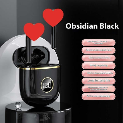 Wireless Bluetooth Headset Sports ENC Noise-canceling X88 pink sports style.