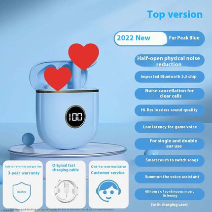 Wireless Bluetooth Headset Sports ENC Noise-canceling X88 blue high sound quality.