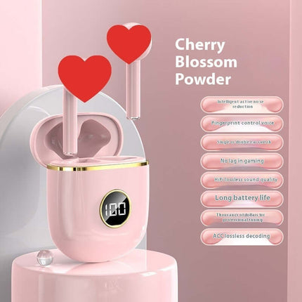 Wireless Bluetooth Headset Sports ENC Noise-canceling X88 purple earbuds.