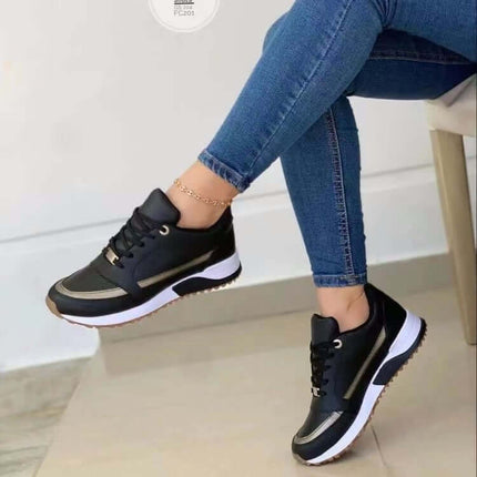 Women Casual Lace Up Sneakers breathable walking shoes