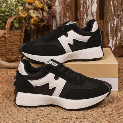 Women Color-Block Chunky Sneakers Non-Slip Casual green stylish footwear.