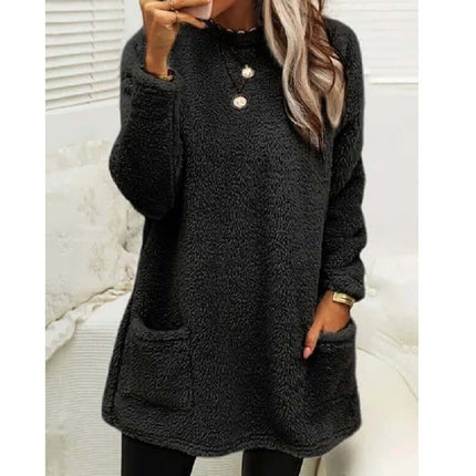 Women Fleece Pullover Winter Hoodie With Pockets back view