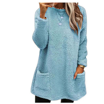 Women Fleece Pullover Winter Hoodie With Pockets pocket detail