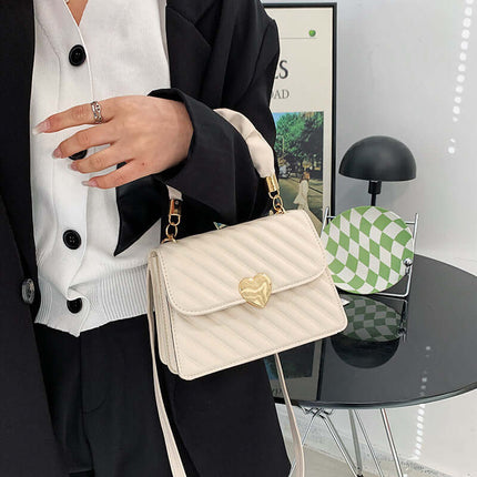 Women Handbags Fashion Chain Shoulder Bag Love Metal black color.