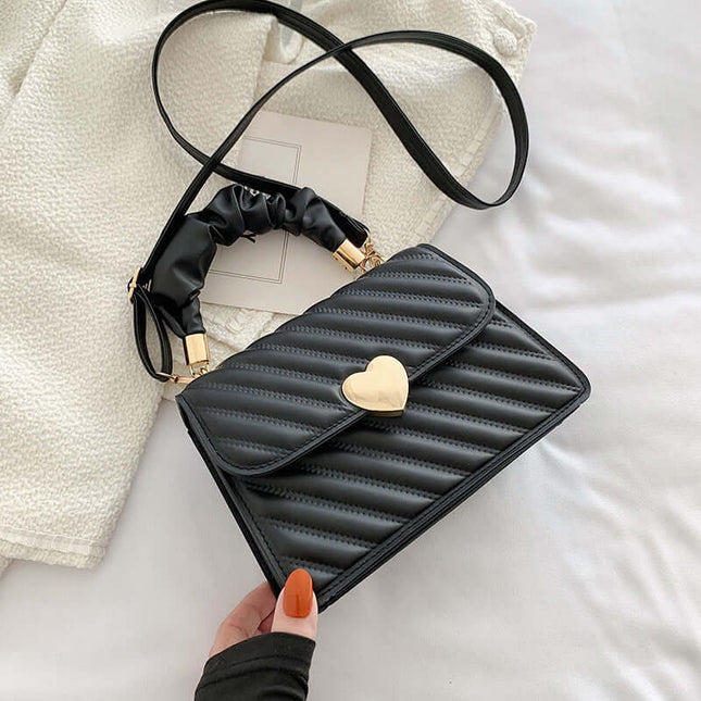 Women Handbags Fashion Chain Shoulder Bag Love Metal horizontal square.