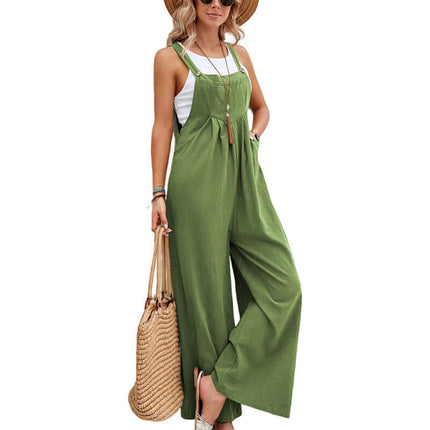 Women Long Bib Pants Overalls pink summer romper.