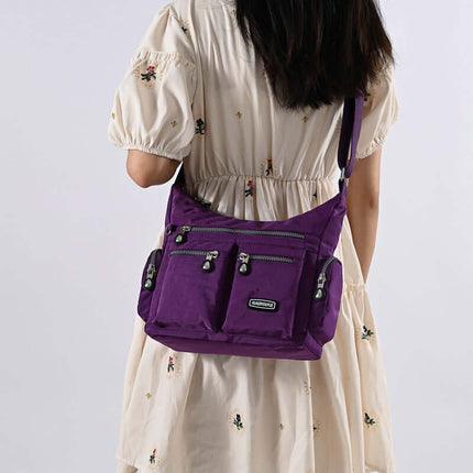 Women Shoulder Bags Multiple Pockets Waterproof Bag horizontal square shape.