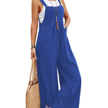 Women solid color casual bib trousers spring summer outfit