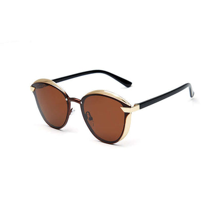 Women Stylish Polarized Sunglasses UV400 Alloy Top lightweight premium alloy metal glasses frame showing reinforced screw hinges